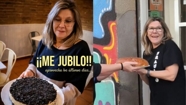 Imatge de la Isa amb la imatge de la seva jubilació (Frankfurt Braulio, via xarxes socials)